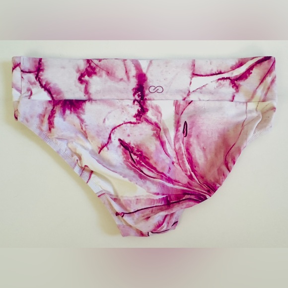 CALIA Floral Flourish Geranium Mid Rise Wide Band Bikini Bottom - Picture 4 of 12